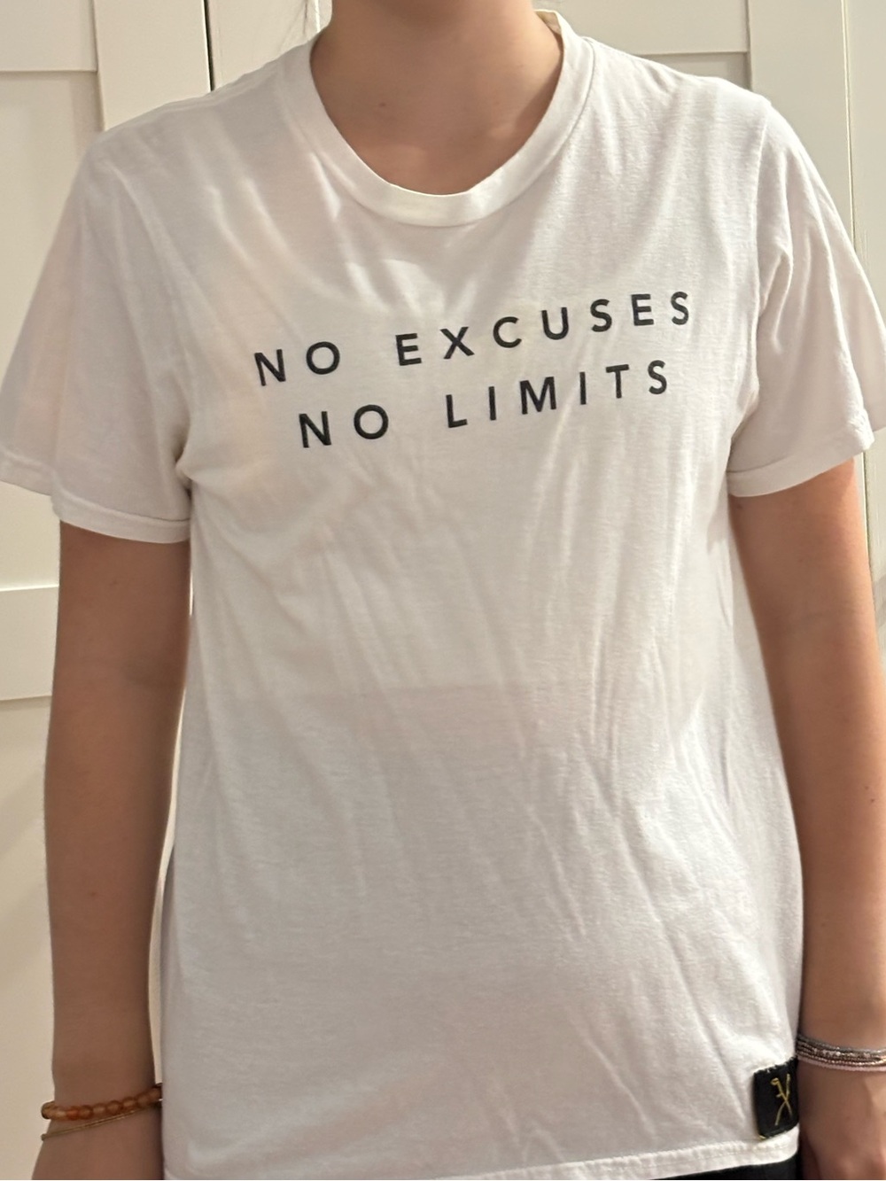 White 'No Excuses No Limits' Women's Graphic Tee